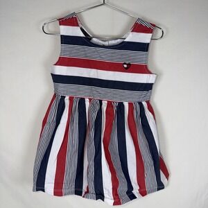 Tommy Hilfiger Sleeveless Striped‎ Peplum Americana Girl's Dress 6T